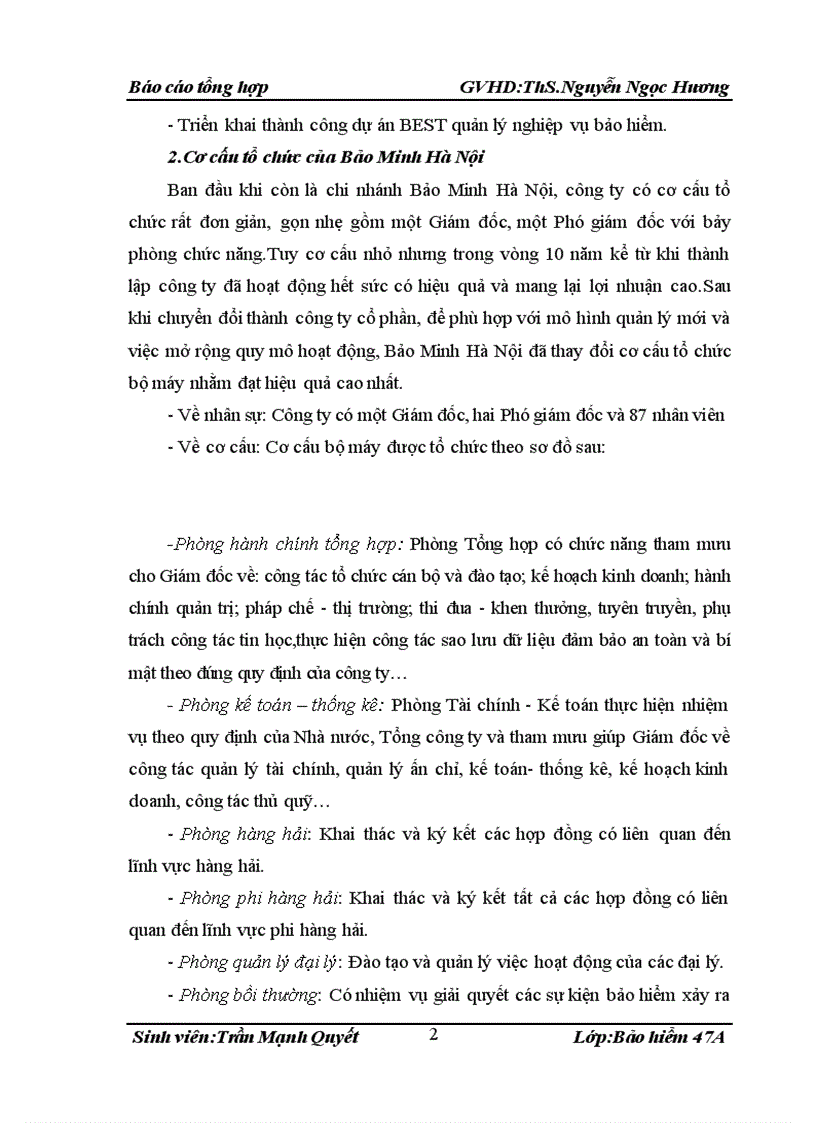 image for page Tình hình kinh doanh của Bảo Minh Hà Nội trong những năm gần đây