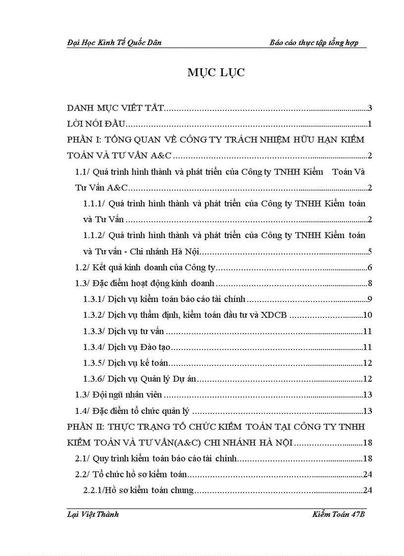image for page Một số nhận xét về tổ chức kiểm toán tại Công ty TNHH Kiểm toán và Tư vấn và Chi nhánh Hà Nội