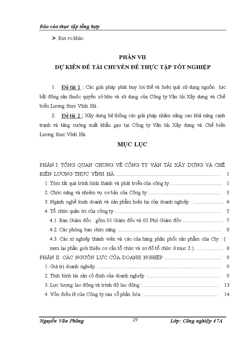 image for page Đánh giá kết quả sản suất kinh doanh của công ty vận tải xây dựng và chế biến lương thực vĩnh hà