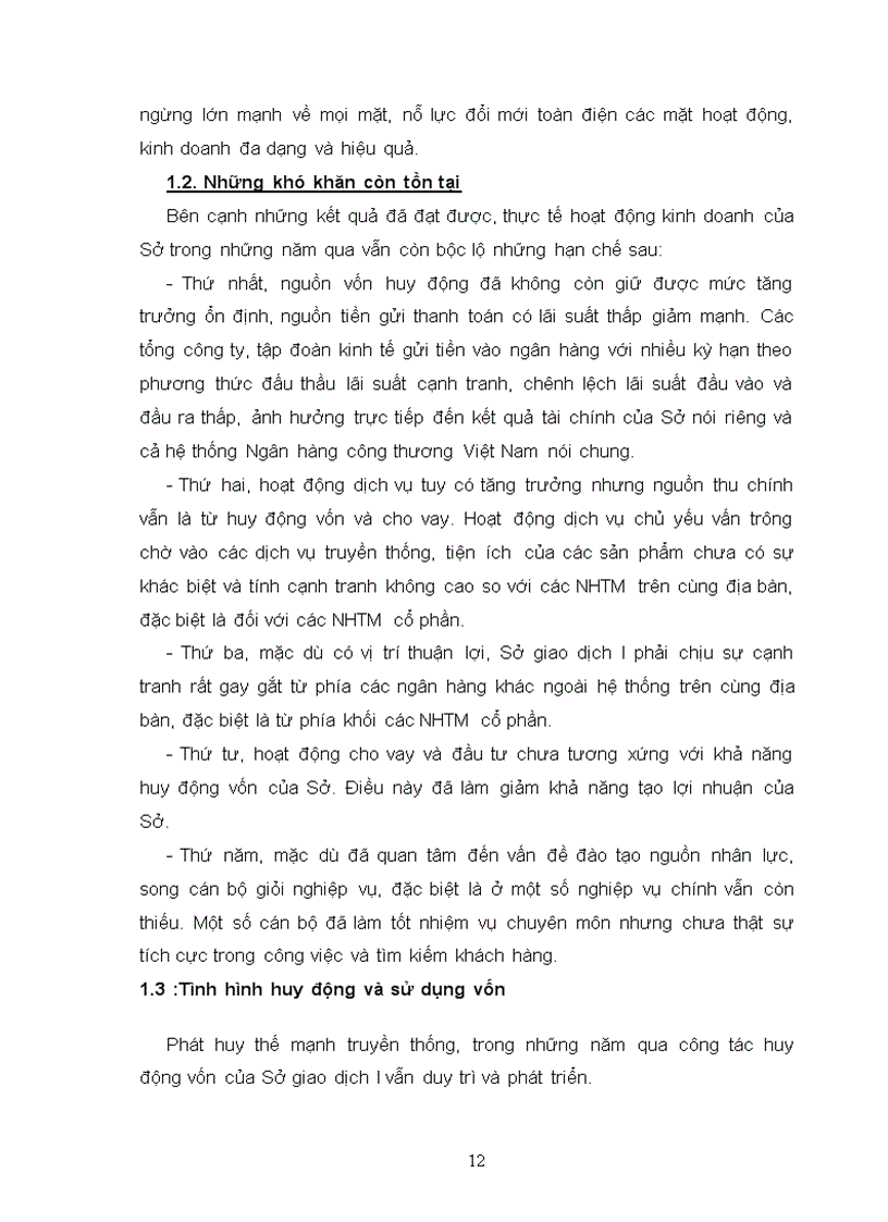 image for page Thực trạng và tình hình hoạt động của sở giao dịch i - ngân hang công thương Việt Nam