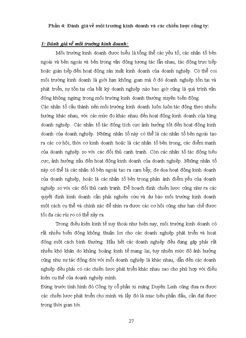 image for page Đánh giá về môi trường kinh doanh và các chiến lược của công ty cổ phần xi măng Duyên Linh.