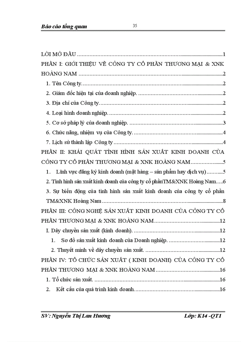 image for page Giới thiệu và thuyết minh về công nghệ sản xuất kinh doanh của công ty Cổ Phần Thuơng Mại và Xuất Nhập Khẩu Hoàng Nam