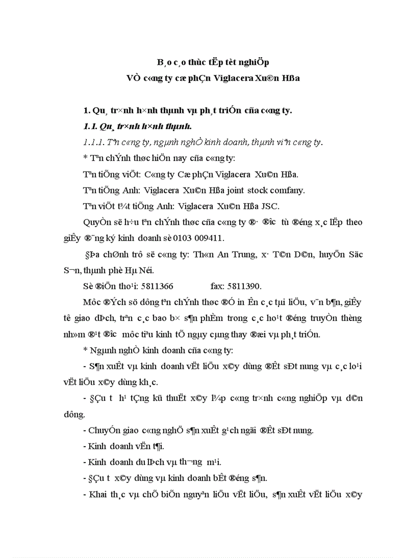 image for page Chức năng, nhiệm vụ và hệ thống tổ chức của công ty cổ phần Viglacera Xuân Hòa