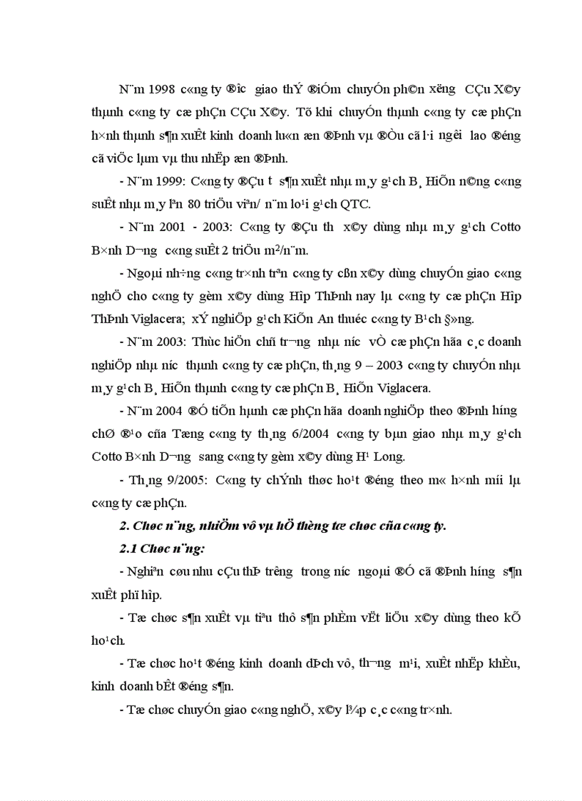 image for page Chức năng, nhiệm vụ và hệ thống tổ chức của công ty cổ phần Viglacera Xuân Hòa