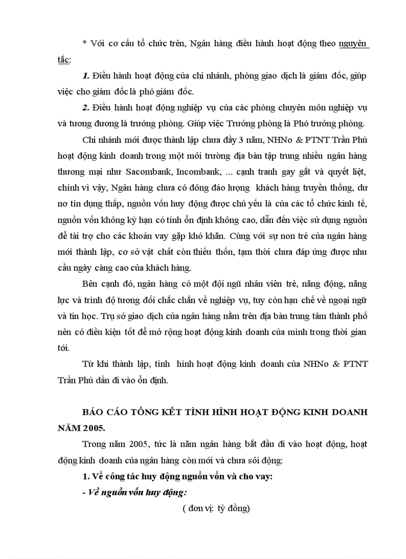 image for page Báo cáo tổng hợp tình hình hoạt động kinh doanh của chi nhánh NHNo & PTNT Trần Phú, Hải Phòng.