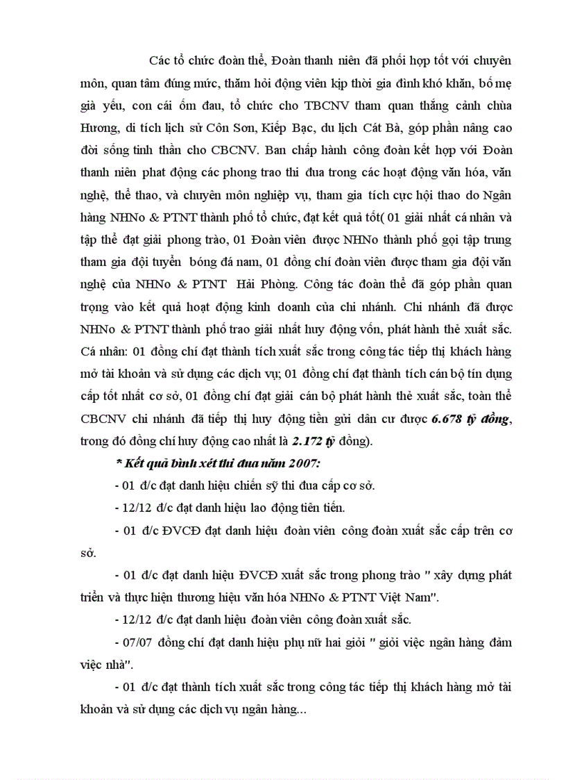 image for page Báo cáo tổng hợp tình hình hoạt động kinh doanh của chi nhánh NHNo & PTNT Trần Phú, Hải Phòng.