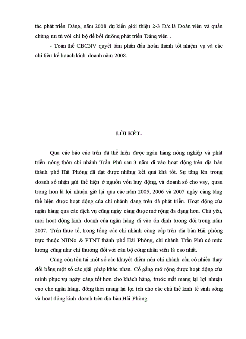 image for page Báo cáo tổng hợp tình hình hoạt động kinh doanh của chi nhánh NHNo & PTNT Trần Phú, Hải Phòng.