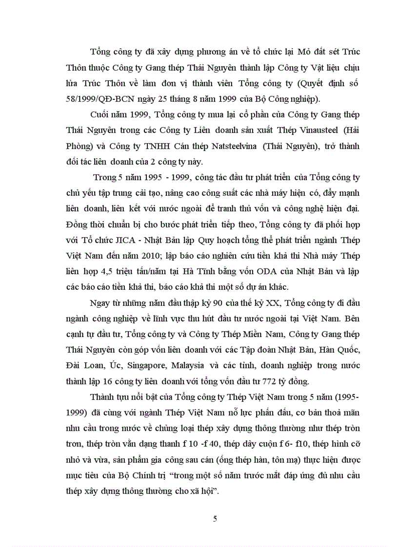 image for page Các lĩnh vực hoạt động chủ yếu tổng công ty thép Việt Nam