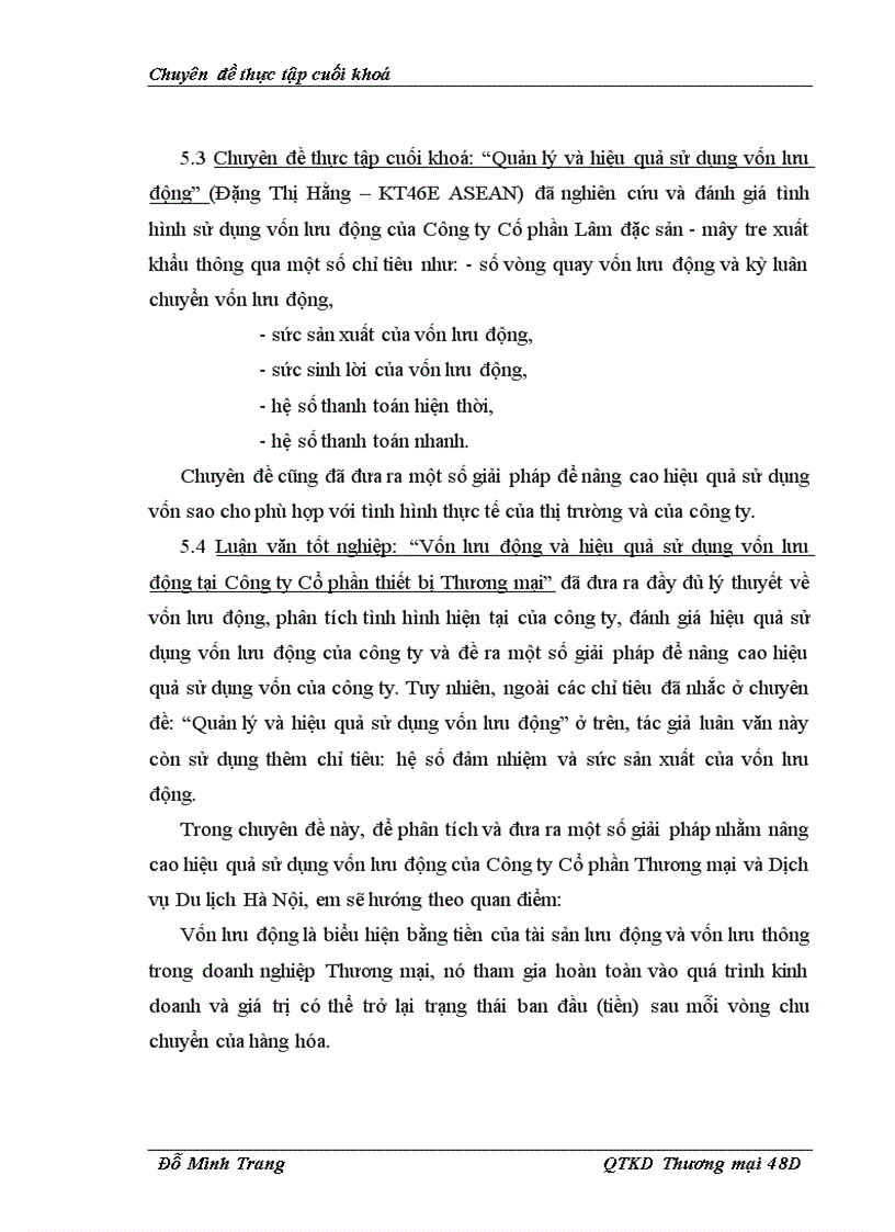 image for page Một số giải pháp nhằm nâng cao hiệu quả sử dụng vốn lưu động của công ty cổ phần Thương mại và Dịch vụ Du lịch Hà Nội.