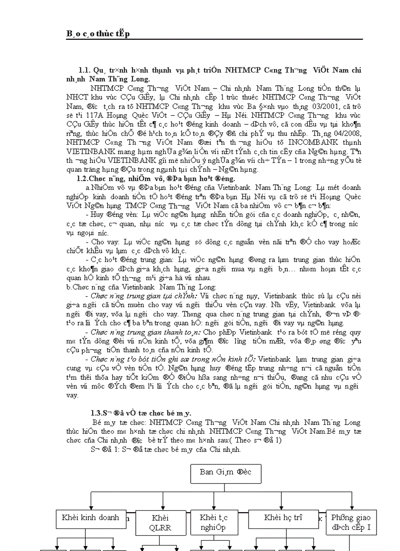 image for page Những nội dung nghiệp vụ thực tập tại NHTMCP Công Thương Việt Nam Chi nhánh Nam Thăng Long.