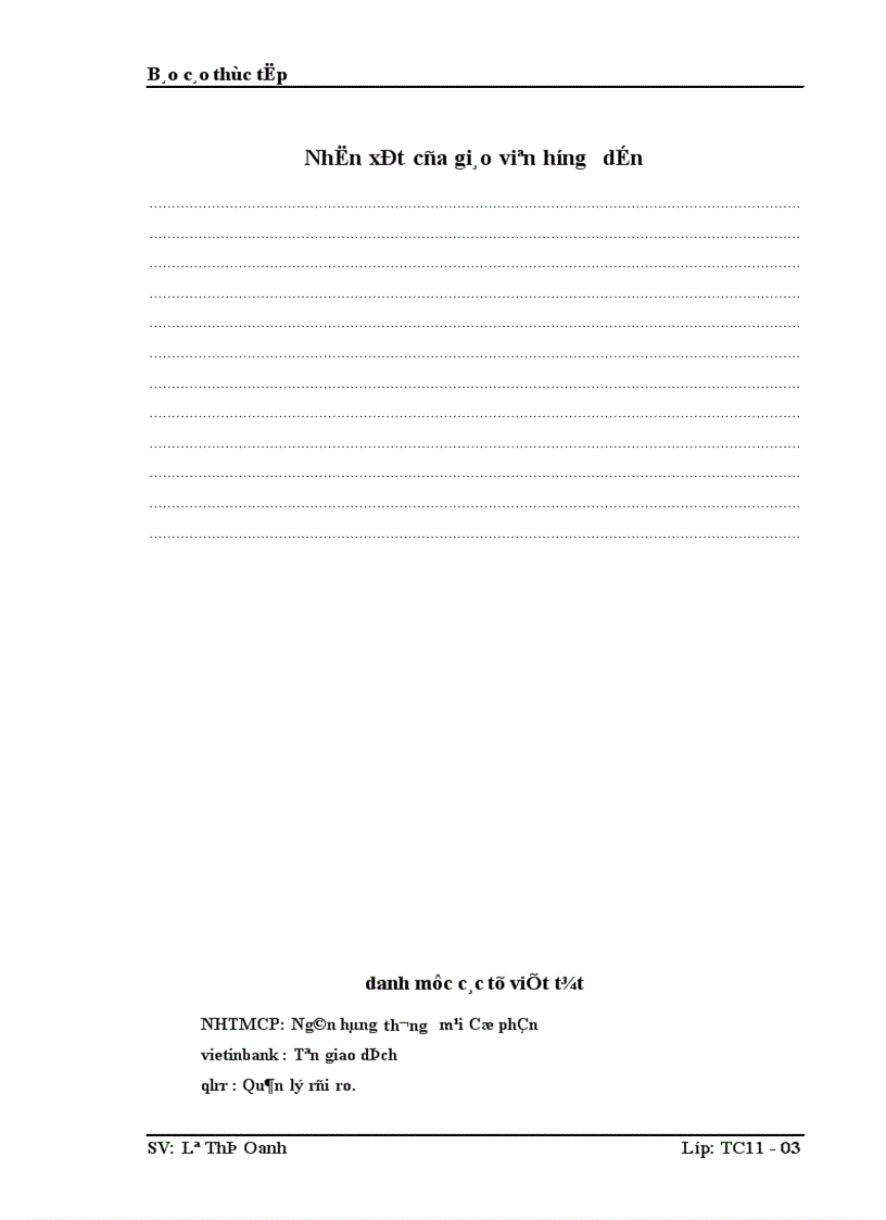 image for page Những nội dung nghiệp vụ thực tập tại NHTMCP Công Thương Việt Nam Chi nhánh Nam Thăng Long.