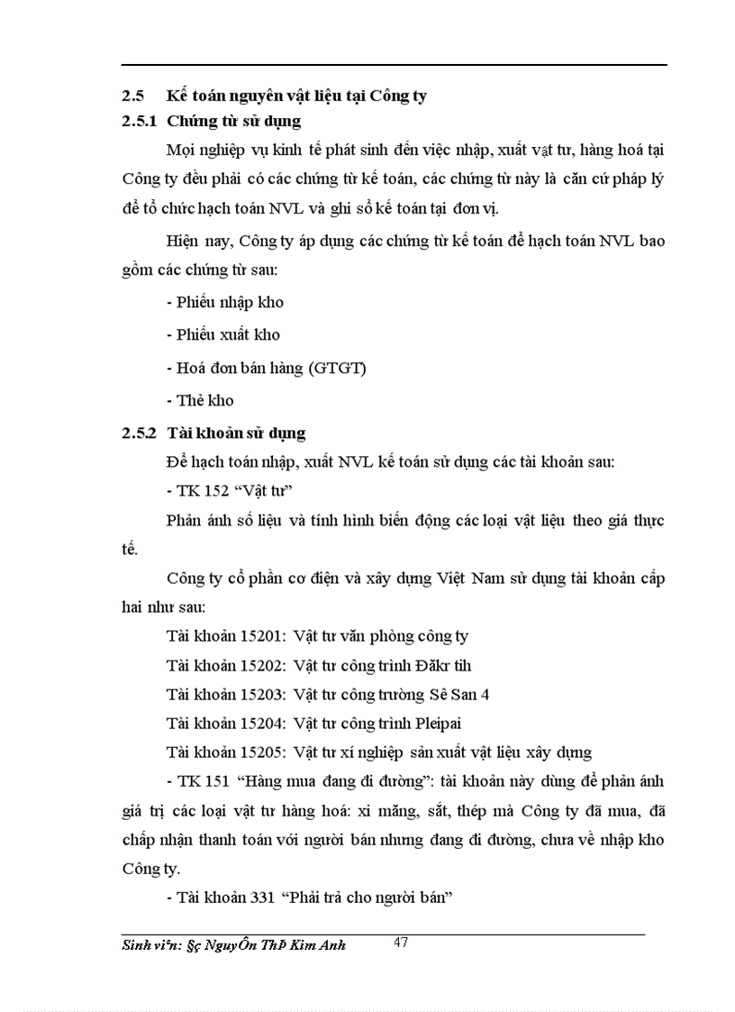 image for page Hoàn thiện kế toán nguyên vật liệu tại Công ty cổ phần xây dựng Sông Hồng – Hoàng Mai – Hà Nội