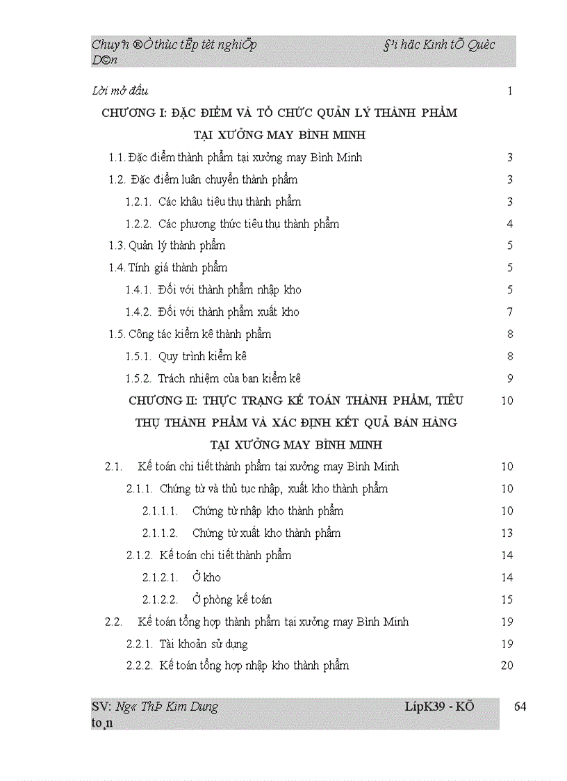 image for page Hoàn thiện kế toán thành phẩm, tiêu thụ thành phẩm và xác định kết quả bán hàng tại xưởng may Bình Minh – Công ty TNHH Bình Giang