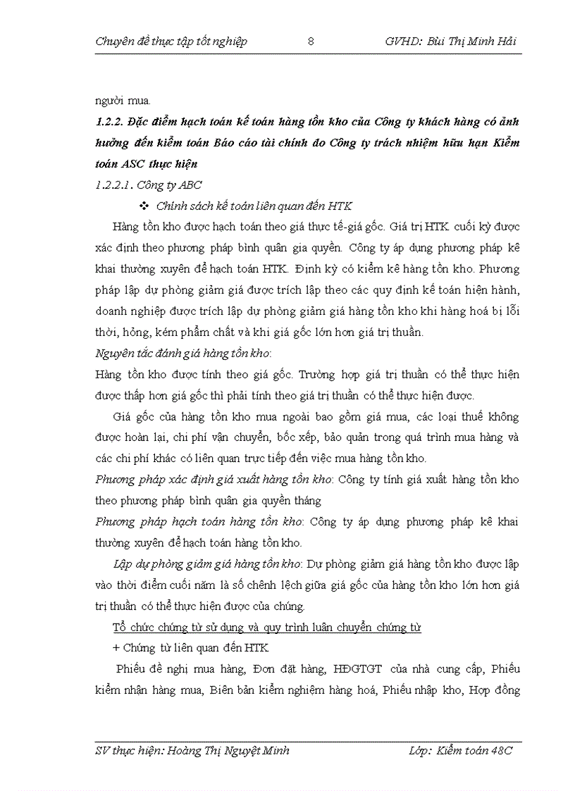 image for page Nhận xét và các giải pháp hoàn thiện kiểm toán khoản mục hàng tồn kho trong quy trình kiểm toán Báo cáo tài chính do Công ty TNHH Kiểm toán ASC