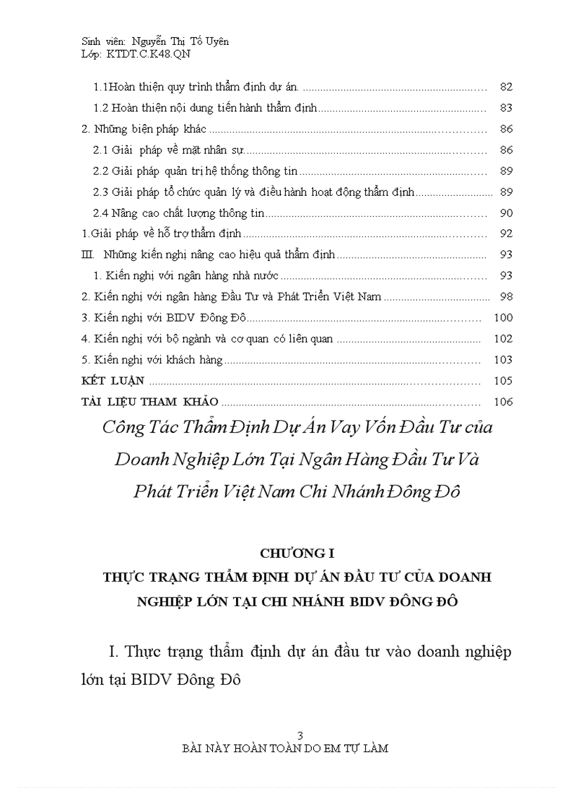 image for page Giải pháp nâng cao chất lượng thẩm định dự án đầu tư vào doanh nghiệp lớn tại chi nhánh BIDV ĐÔNG ĐÔ