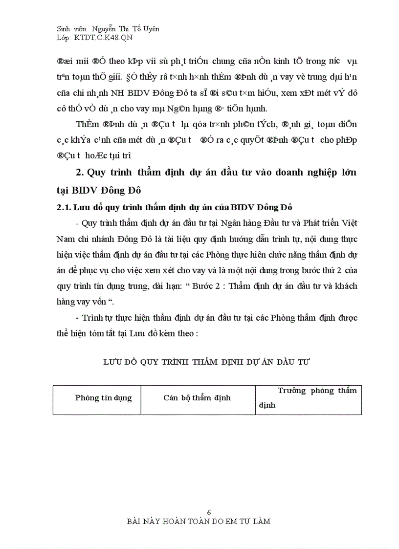 image for page Giải pháp nâng cao chất lượng thẩm định dự án đầu tư vào doanh nghiệp lớn tại chi nhánh BIDV ĐÔNG ĐÔ