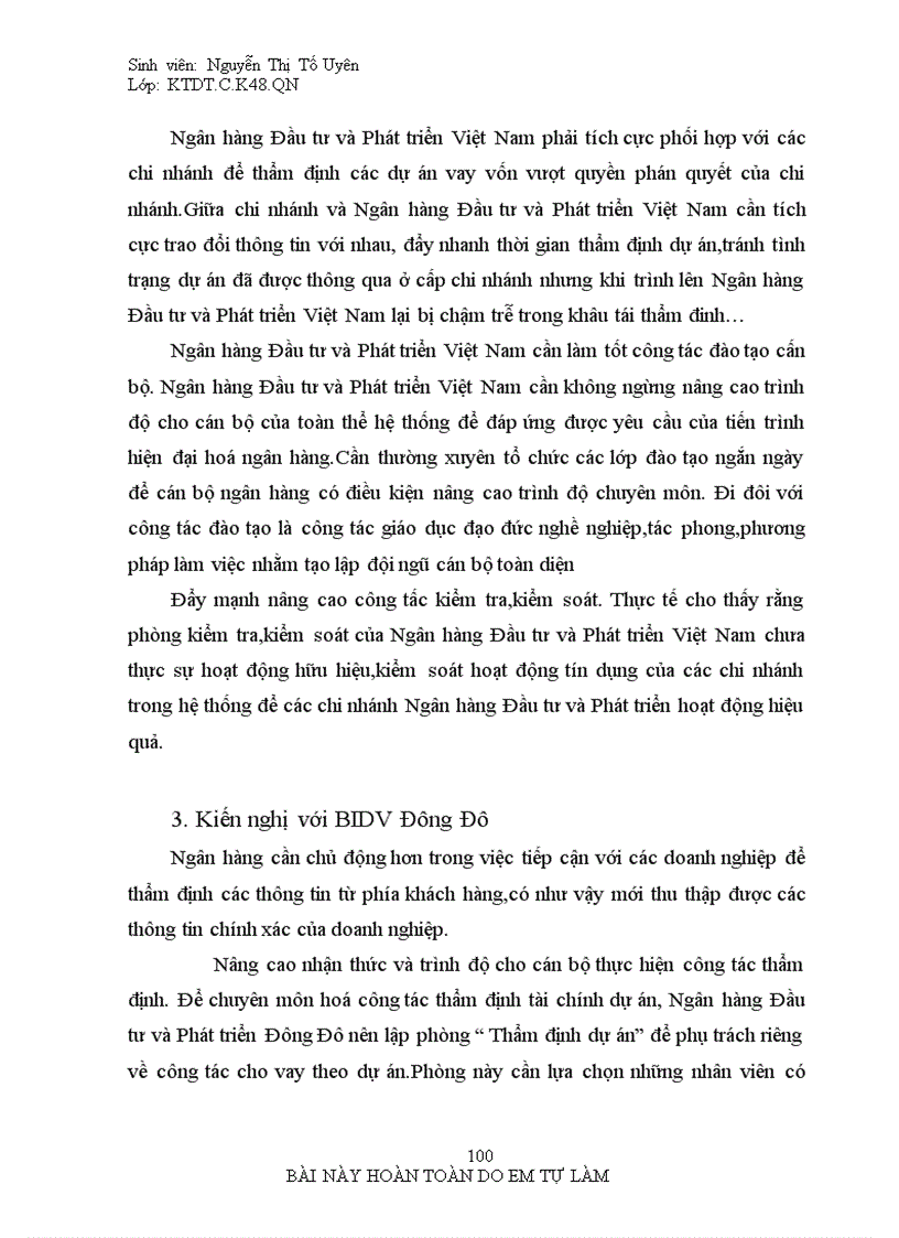 image for page Giải pháp nâng cao chất lượng thẩm định dự án đầu tư vào doanh nghiệp lớn tại chi nhánh BIDV ĐÔNG ĐÔ