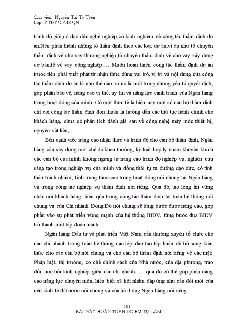 image for page Giải pháp nâng cao chất lượng thẩm định dự án đầu tư vào doanh nghiệp lớn tại chi nhánh BIDV ĐÔNG ĐÔ