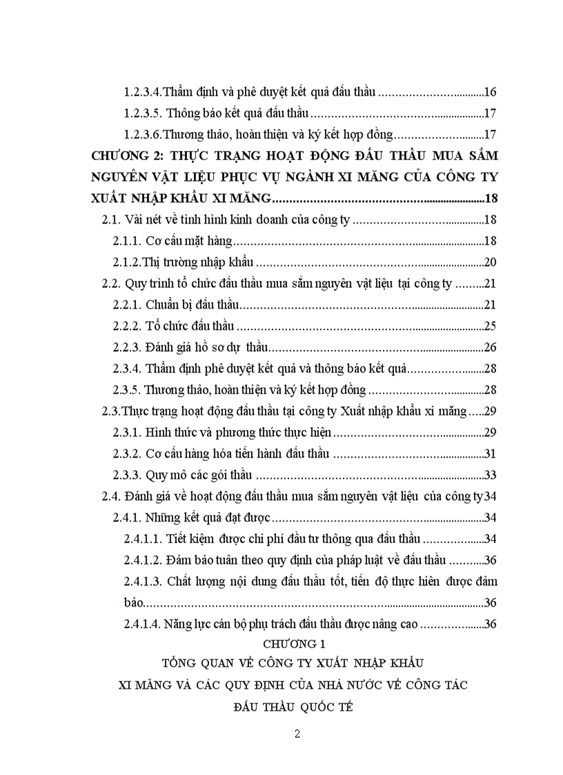 Thực trạng hoạt động đấu thầu mua sắm nguyên vật liệu phục vụ ngành xi măng của công ty xuất nhập khẩu xi măng