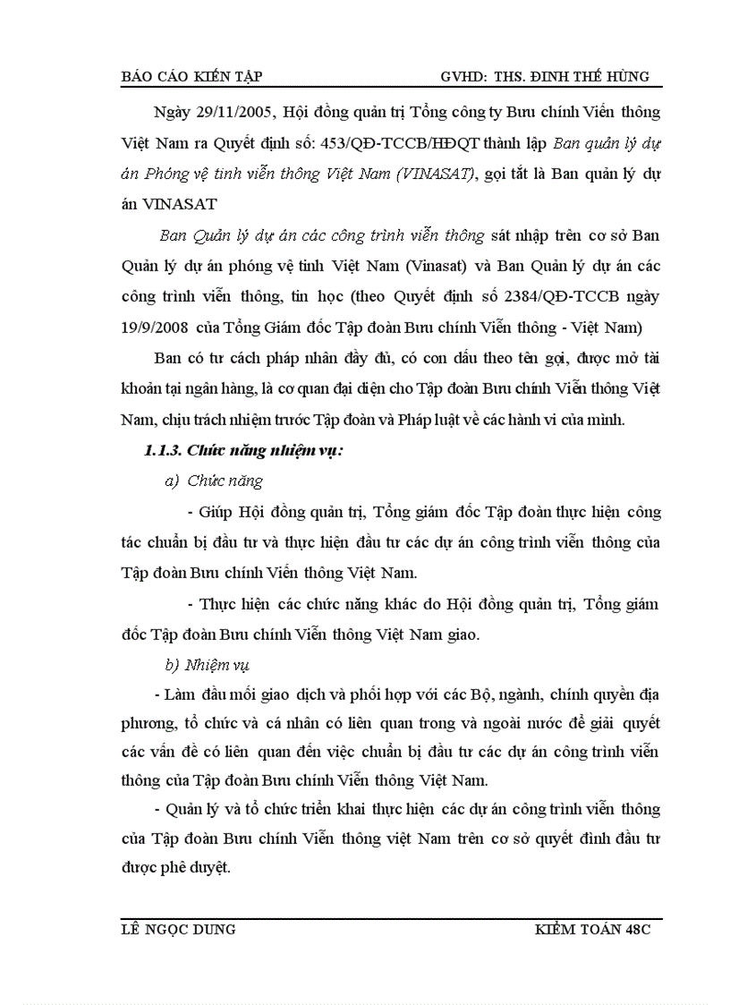 image for page Thực trạng tổ chức công tác kế toán tại Ban Quản lý dự án các công trình viễn thông.