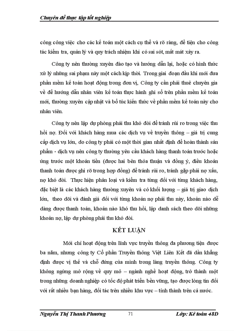 image for page Hoàn thiện kế toán Vốn bằng tiền và Các nghiệp vụ thanh toán tại Công ty Cổ phần Truyền thông Việt Liên Kết
