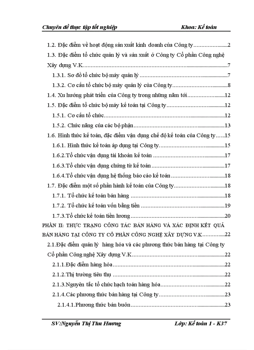 image for page Hoàn thiện kế toán bán hàng và xác định kết quả bán hàng tại Công ty Cổ phần Công nghệ Xây dựng V.K