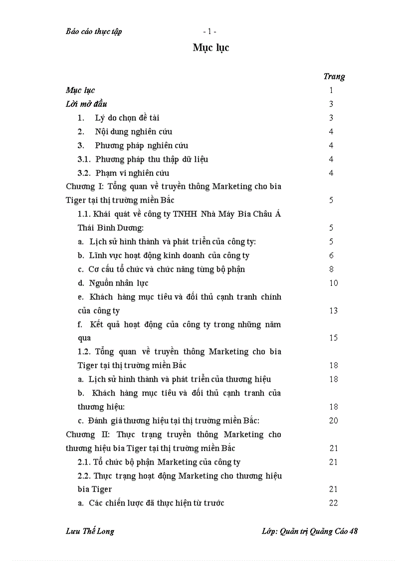 image for page Nghiên cứu hoạt động truyền thông Marketing cho thương hiệu bia Tiger tại thị trường miền Bắc