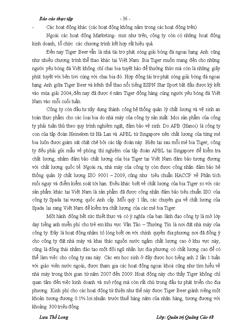 image for page Nghiên cứu hoạt động truyền thông Marketing cho thương hiệu bia Tiger tại thị trường miền Bắc