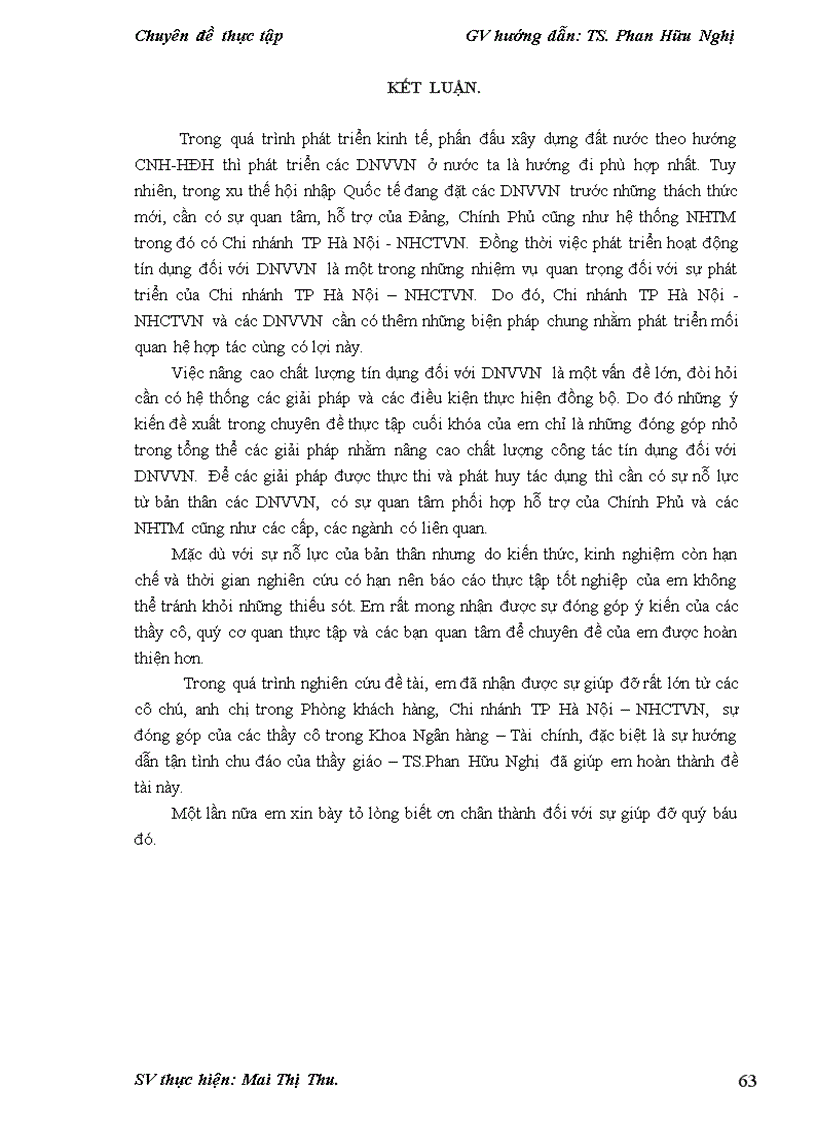 image for page Nâng cao chất lượng tín dụng đối với doanh nghiệp vừa và nhỏ tại Ngân hàng Thương mại Cổ phần Công thương Việt Nam - Chi nhánh Hà Nội.