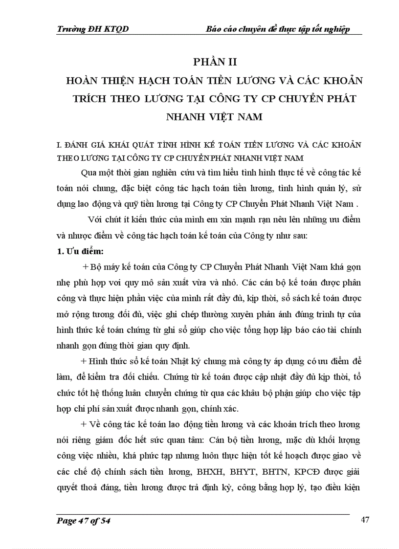 image for page Kế toán tiền lương và các khoản trích theo lương tại Công ty Cổ phần Chuyển Phát Nhanh Việt Nam