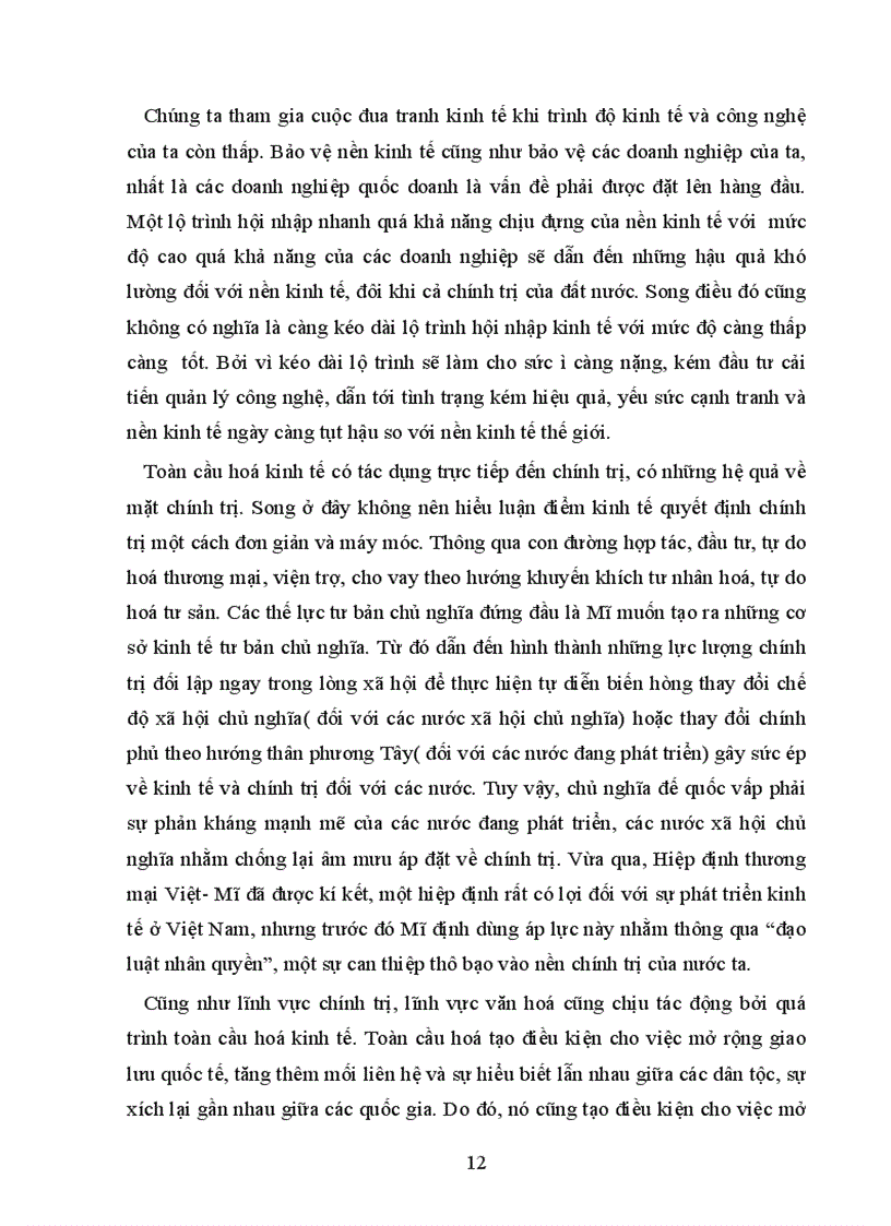image for page Vận dụng nguyên tắc khách quan và toàn diện phân tích khả năng và hiện thực của kinh tế Việt Nam khi hội nhập