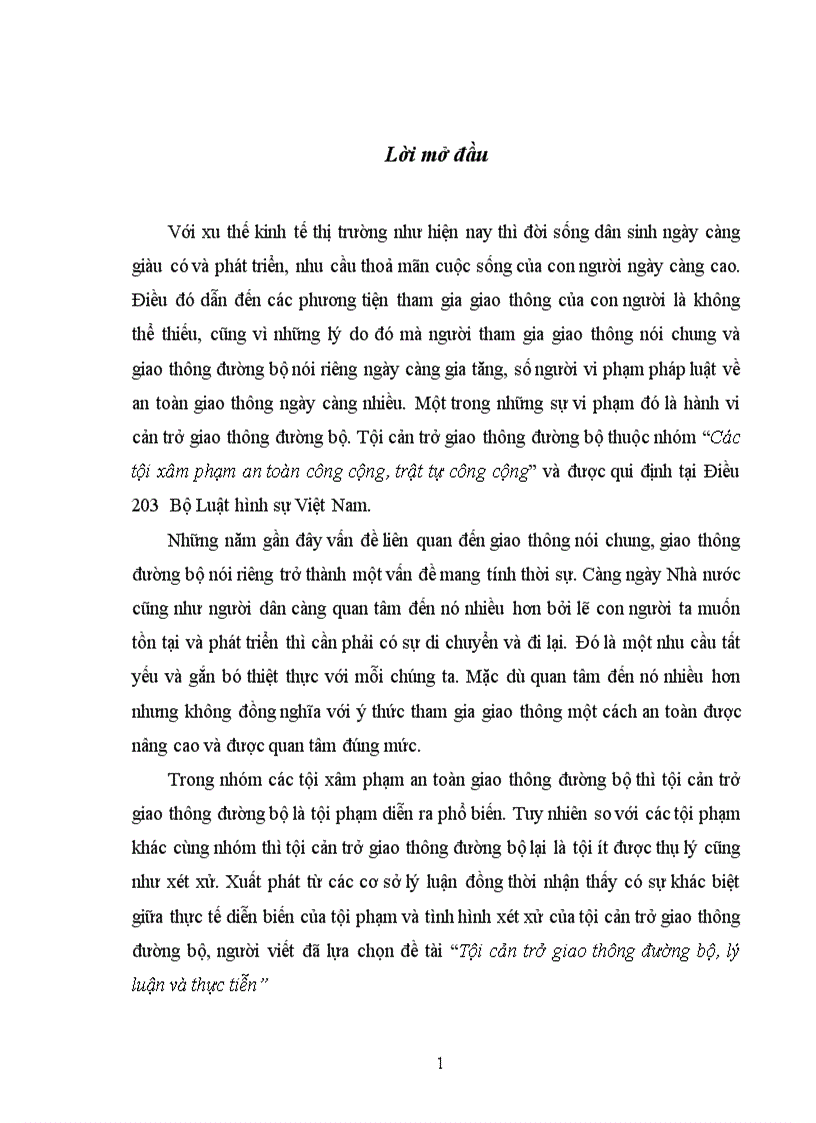 image for page Tội cản trở giao thông đường bộ, lý luận và thực tiễn