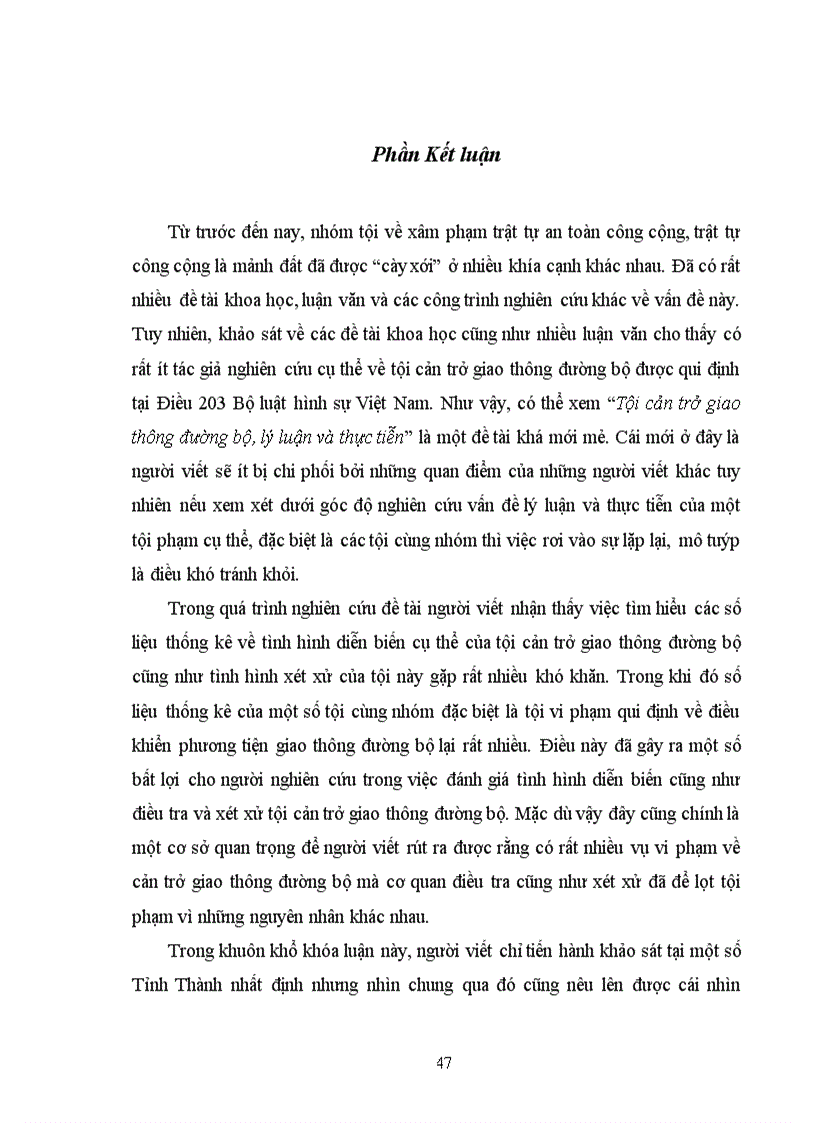 image for page Tội cản trở giao thông đường bộ, lý luận và thực tiễn