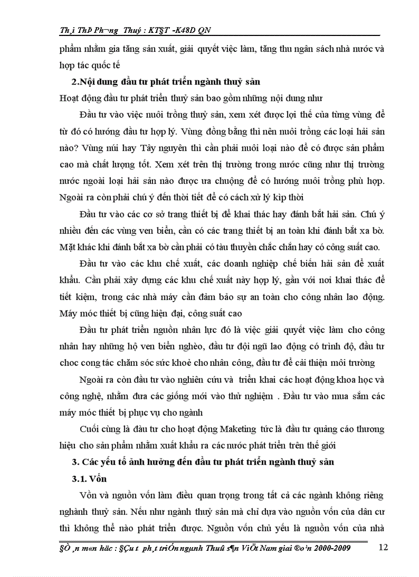 image for page Đầu tư phát triển ngành Thuỷ sản Việt Nam giai đoạn 2000-2009