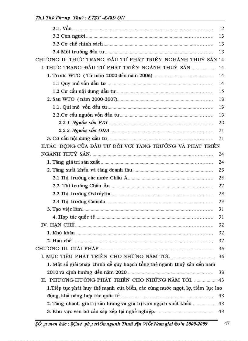 image for page Đầu tư phát triển ngành Thuỷ sản Việt Nam giai đoạn 2000-2009