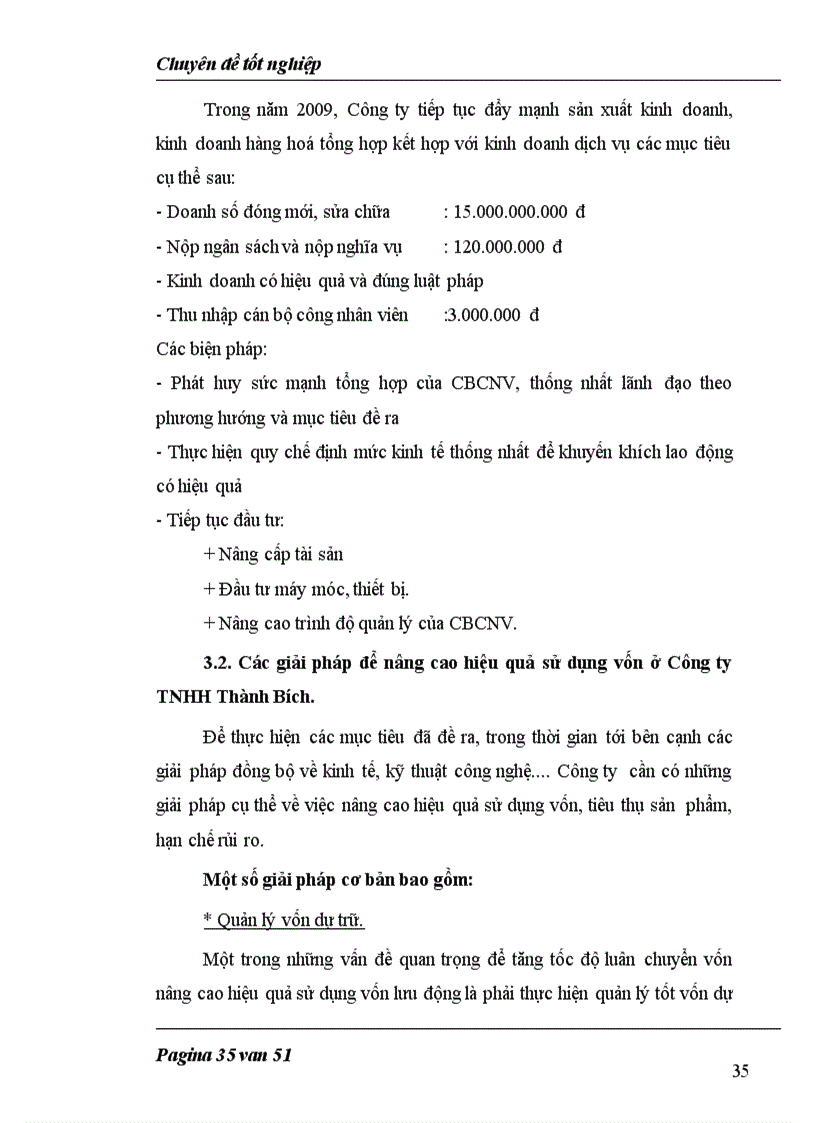 image for page Giải pháp nâng cao hiệu quả sử dụng Vốn lưu động tại Công ty TNHH Thành Bích