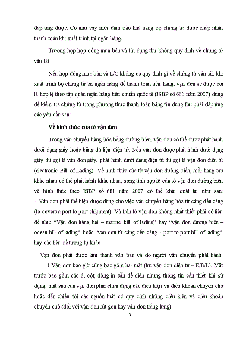 image for page Tiểu luận thanh toán quốc tế: Những B/L nào không đựợc ngân hàng phát hành L/C chấp nhận thanh toán