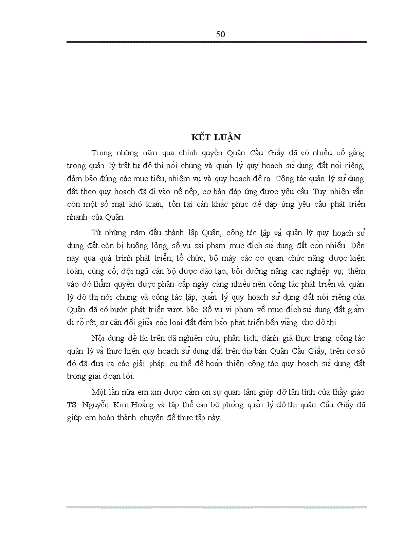 image for page Thực trạng và một số giải pháp hoàn thiện công tác quy hoạch sử dụng đất trên địa bàn Quận Cầu Giấy-Hà Nội