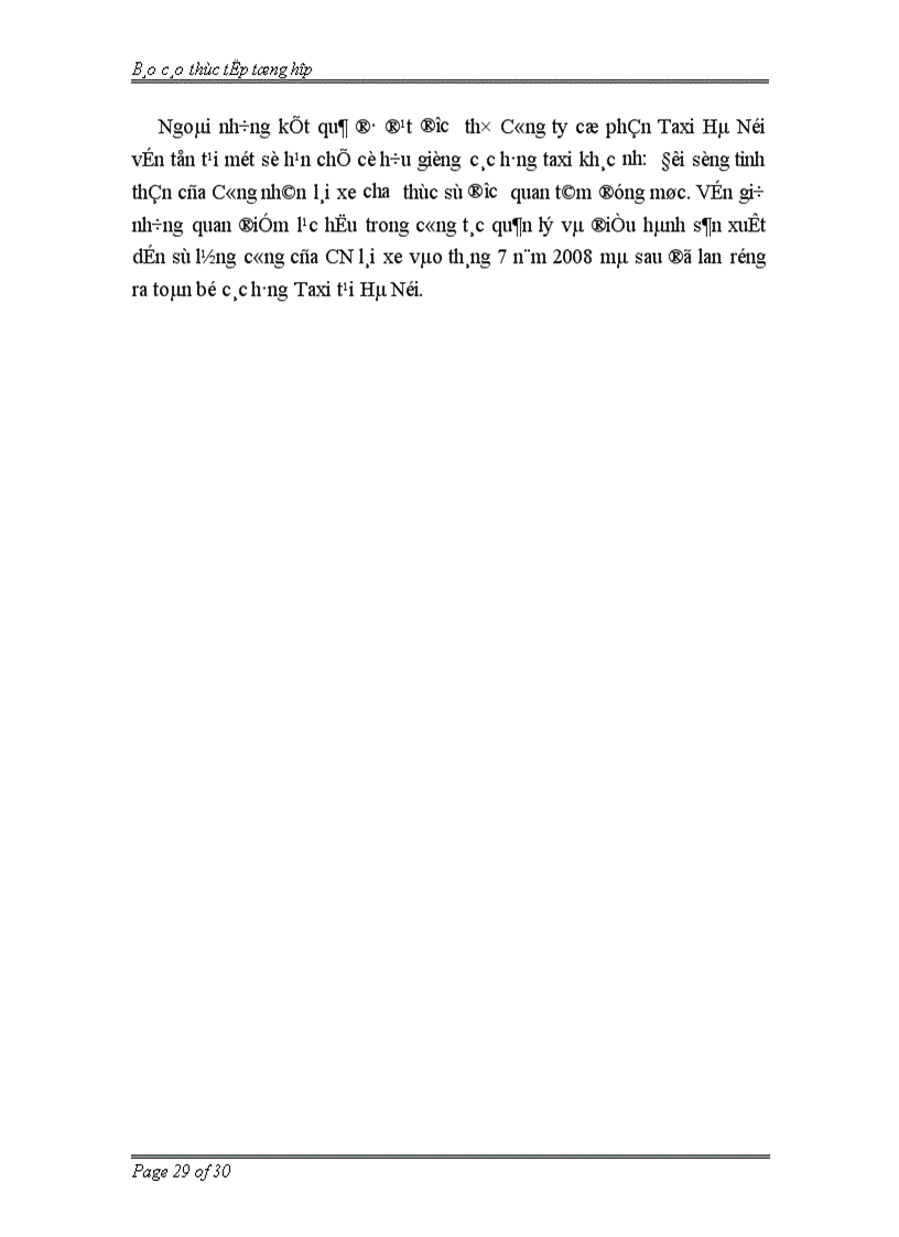 image for page Báo cáo thực tập tổng hợp tại Công ty Cổ phần Taxi Hà Nội