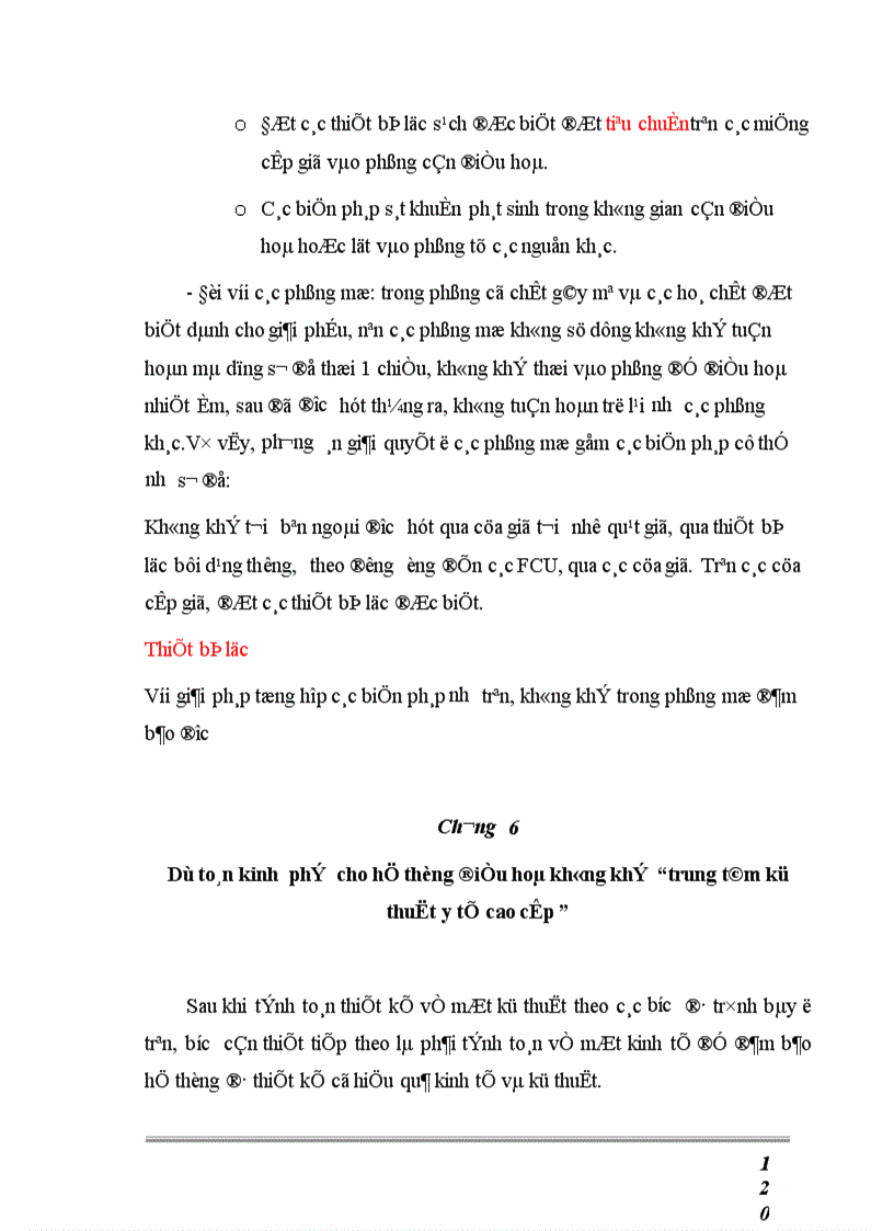 image for page Thiết kế hệ thống điều hoà không khí và bảo vệ môi trường không khí cho các phòng sạch của Trung tâm kỹ thuật Y tế cao cấp