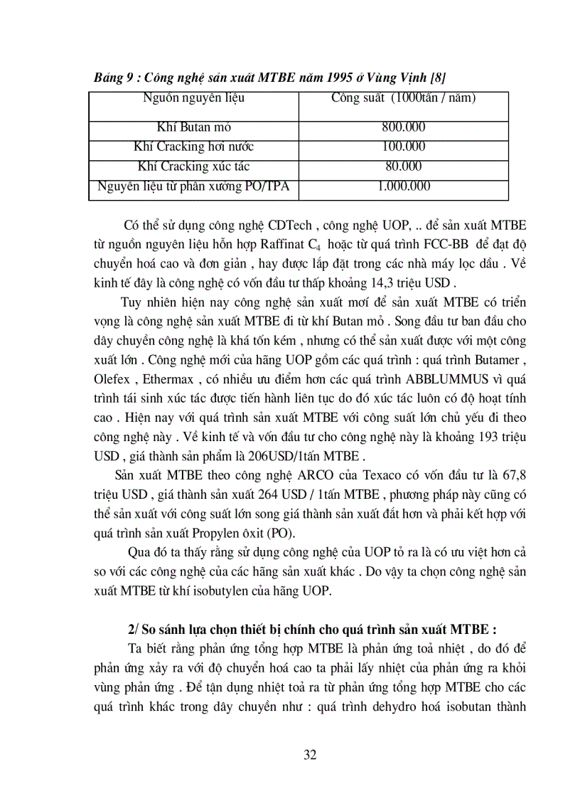 image for page Thiết kế phân xưởng sản xuất MTBE từ isobutan