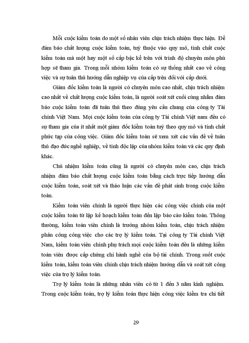 image for page Công ty trách nhiệm hữu hạn kiểm toán và tư vấn Tài chính Việt Nam được đánh giá cao về cách tổ chức quản lý và lập kế hoạch thực hiện kiểm toán.