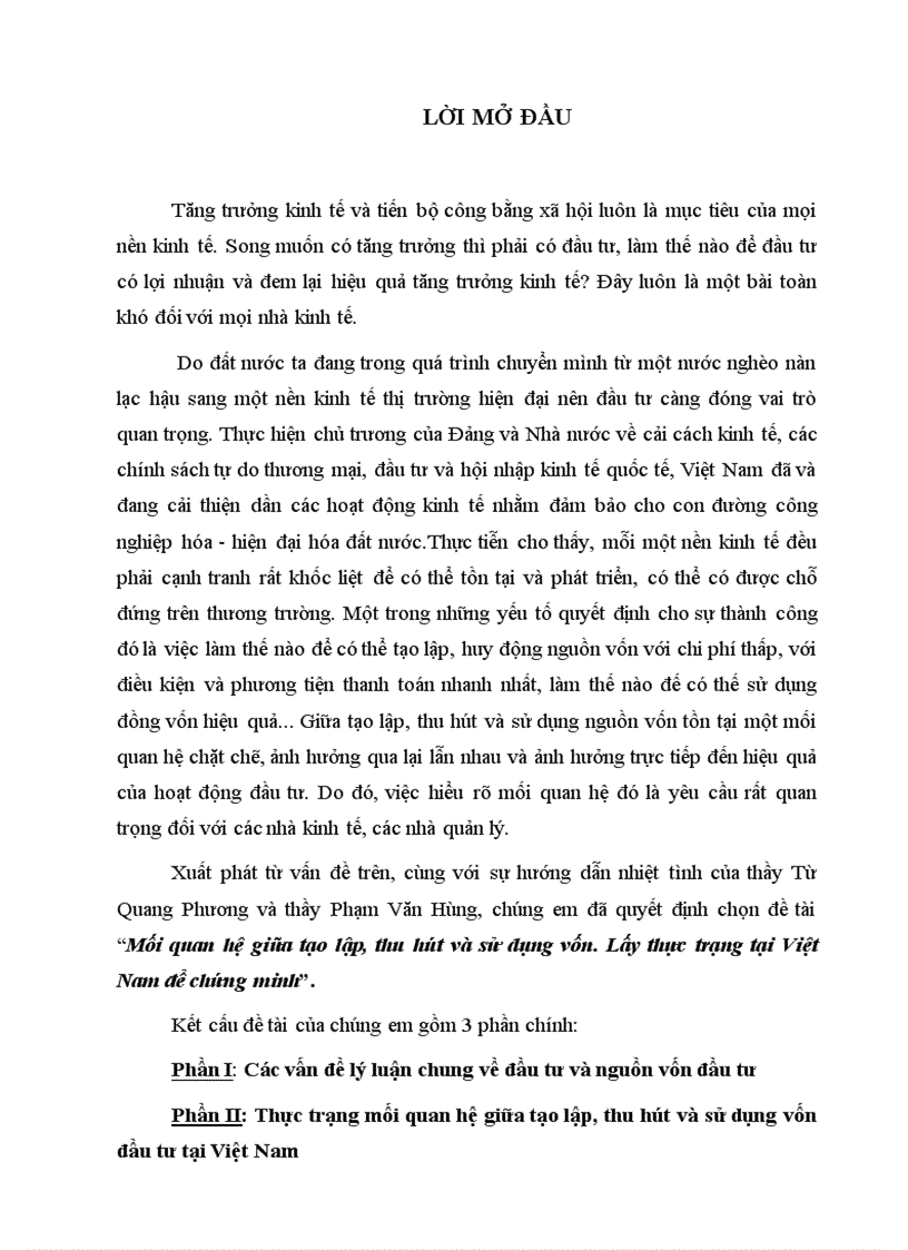 image for page Mối quan hệ giữa tạo lập, thu hút và sử dụng vốn. Lấy thực trạng tại Việt Nam để chứng minh