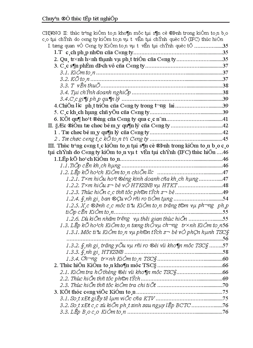 image for page Thực trạng kiểm toán khoản mục tài sản cố định trong kiểm toán báo cáo tài chính do công ty trách nhiệm hữu hạn Kiểm toán và Tư vấn tài chính quốc tế (IFC) thực hiện