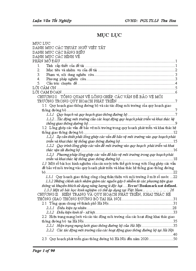 image for page Lồng ghép các vấn đề bảo vệ môi trường trong quy hoạch phát triển hệ thống giao thông đường bộ tại Hà Nội giai đoạn 2010-2020