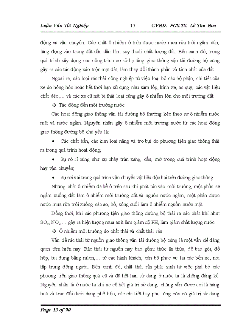 image for page Lồng ghép các vấn đề bảo vệ môi trường trong quy hoạch phát triển hệ thống giao thông đường bộ tại Hà Nội giai đoạn 2010-2020