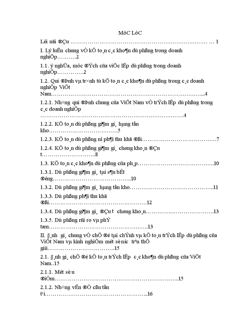 image for page Phân tích các khoản dự phòng trong doanh nghiệp