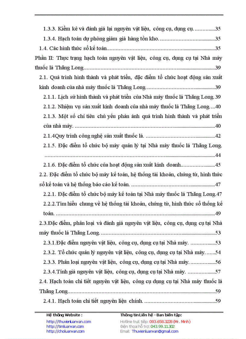 image for page Hoàn thiện hạch toán kế toán nguyên vật liệu và công cụ dụng cụ tại Nhà máy thuốc lá Thăng Long