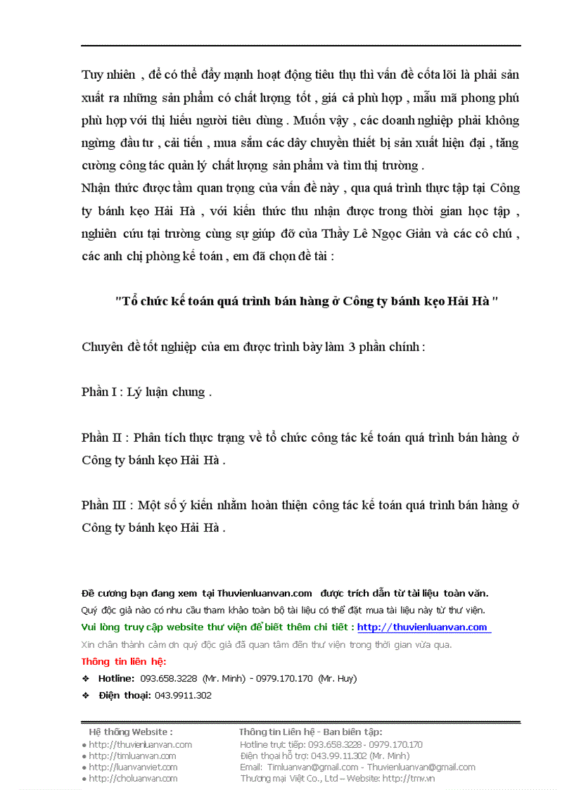 image for page Tổ chức kế toán quá trình bán hàng ở Công ty bánh kẹo Hải Hà