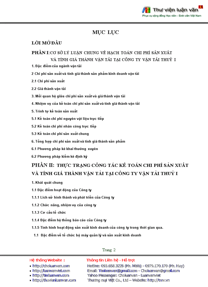 image for page Kt0856 đề cương chuyên đề thực tập đề tài hoàn thiện hạch toán chi phí sản xuất và tính giá thành sản phẩm tại công ty vận tải thuỷ i mục lục